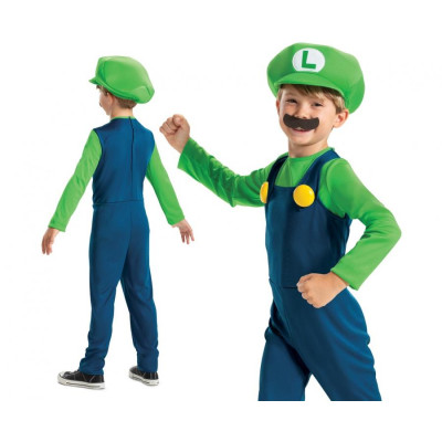 Chlapčenský kostým Super Mario LUIGI veľkosť 7-8 rokov