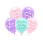 ECO latexové balóny Happy B-Day mix farieb