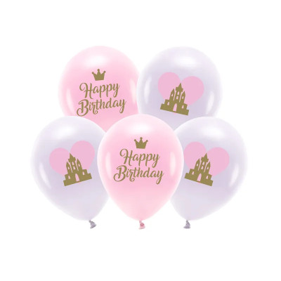 ECO latexové balóny Happy B-Day mix ružovo fialová