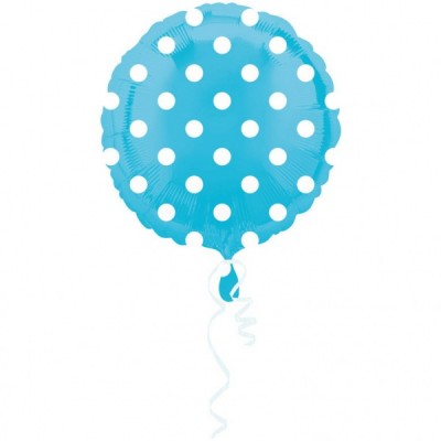 Fóliový balón Karibská modrá bodkovaný