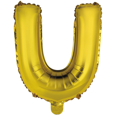 Fóliový balón U zlatý