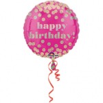 Fóliový balón ružovo zlatý Happy B-Day