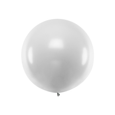 Latexový dekoračný balón metalický strieborný 100 cm