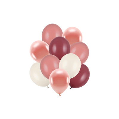 Latexové balóny mix ružová, krémová a burgundy