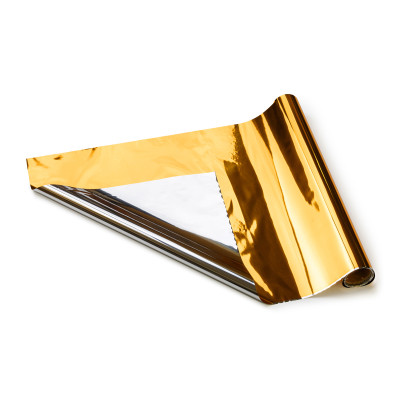 Dekoračná metalická fólia, zlato-strieborná, 0,5x25 m