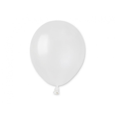 Latexový balón perleťová biela metalická farba 13 cm