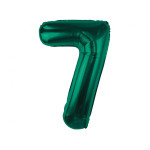 Fóliový balón číslo 7 smaragdová zelená