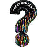 Fóliový Supershape balón otáznik " Máš koľko rokov?"