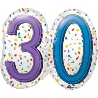 Fóliový balón SuperShape 30 farebný birthday