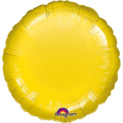 Fóliový balón kruh metalická žltá