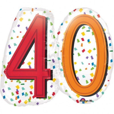 Fóliový balón SuperShape 40 farebný birthday