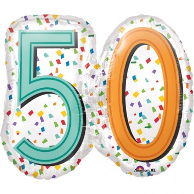 Fóliový balón SuperShape 50 farebný birthday