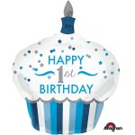 Fóliový supershape balón Happy 1st B-day muffin