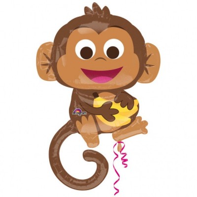 Fóliový balón supershape šťastná opička