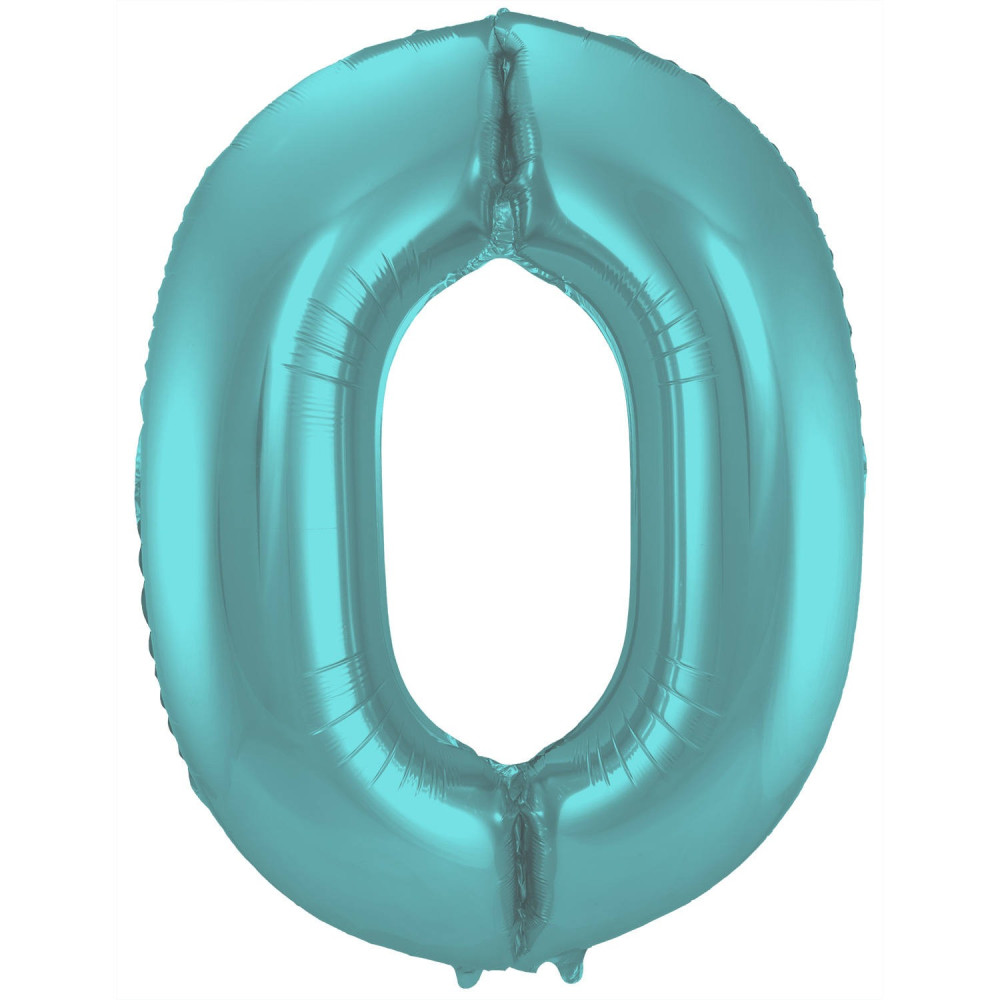Fóliový balón číslo 0 Aqua Fóliový balón číslo 0 Aqua