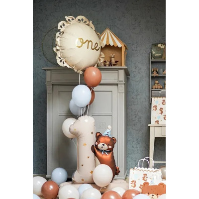Fóliový balón číslo 1 s Medvedíkom