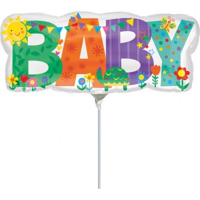 Mini fóliový balón BABY farebné ikony