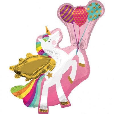 Fóliový balón Supershape kúzelný jednorožec