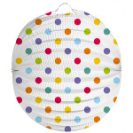 Lampión okrúhly farebné bodky 22 cm
