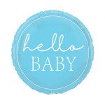 Fóliový balón Hello baby modrý