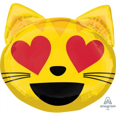 Fóliový balón SuperShape emoticon Mačka love