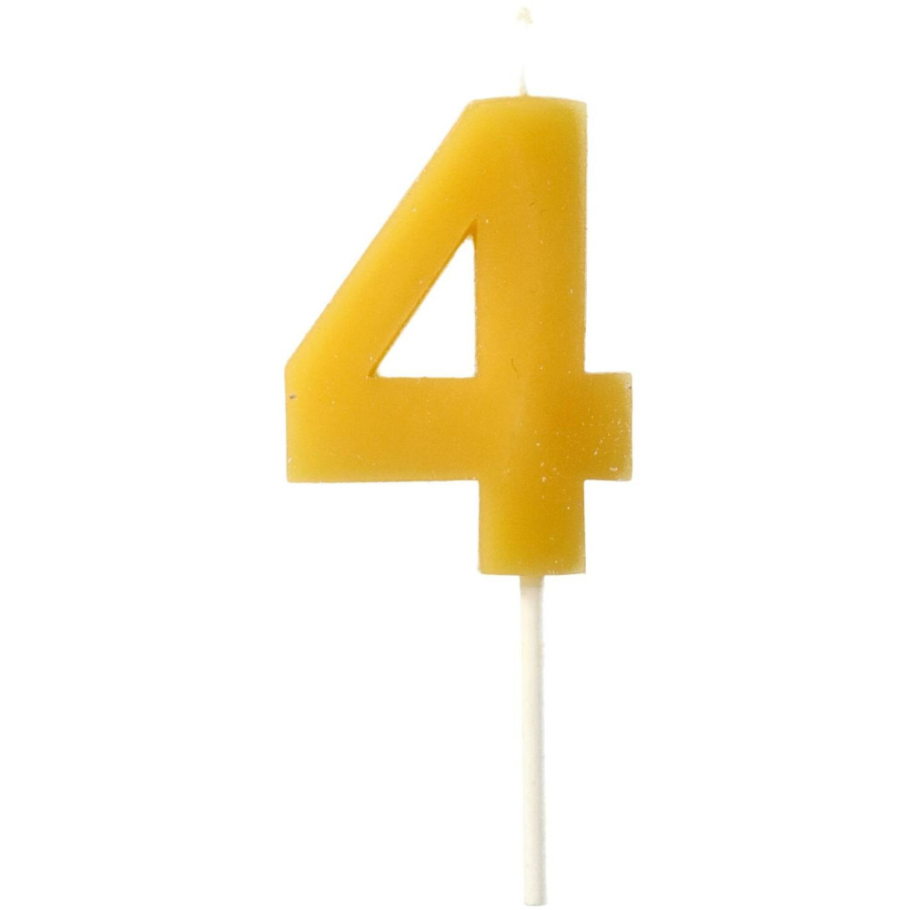 Sviečka číslo 4 zo včelieho vosku Sviečka číslo 4 zo včelieho vosku