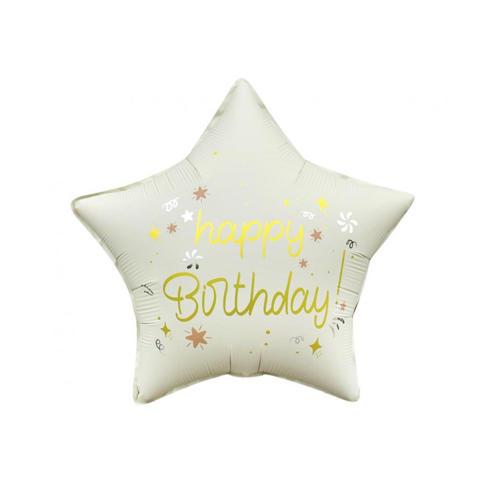 Fóliový balón Happy B -Day krémový Fóliový balón Happy B -Day krémový