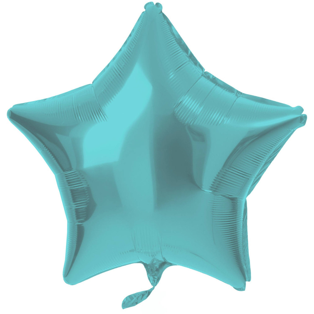 Fóliový balón hviezda metalická matná aqua Fóliový balón hviezda metalická matná aqua
