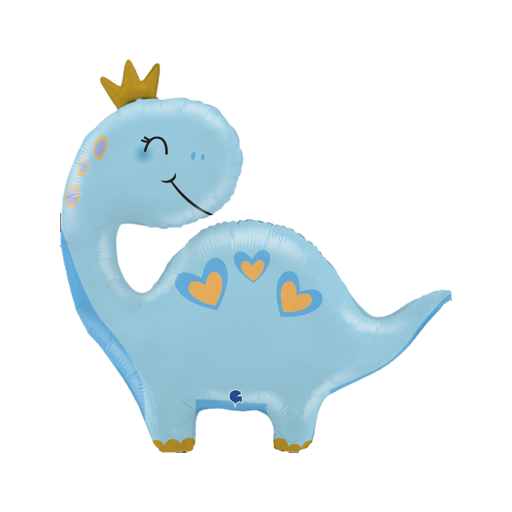 Fóliový Supershape balón Dino s korunkou modrý Fóliový Supershape balón Dino s korunkou modrý