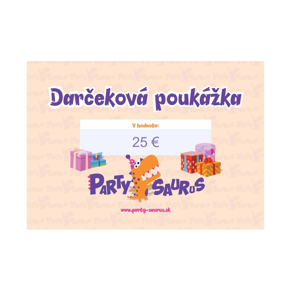 Darčeková poukážka v hodnote 25 € Darčeková poukážka v hodnote 25 €