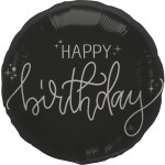 Fóliový balón Happy Birthday Creme noir