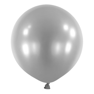 Latexový dekoračný balón metalický strieborný 60 cm