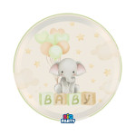 Papierové taniere Baby so sloníkom 22 cm