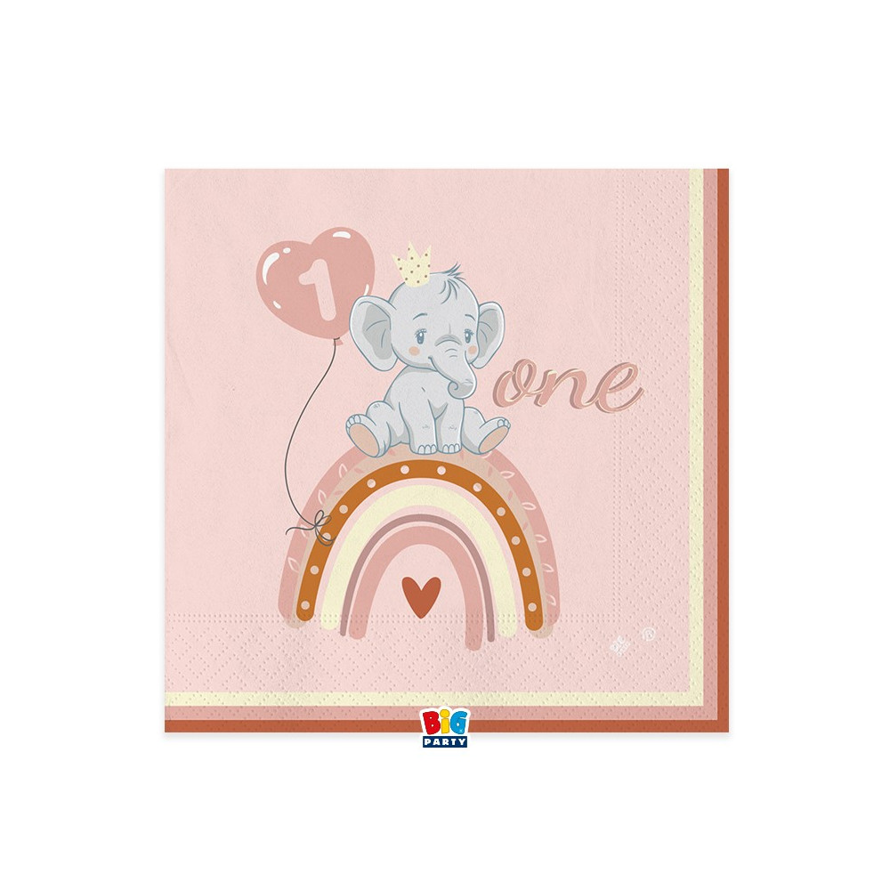 Servítky One Birthday Boho pink Servítky One Birthday Boho pink