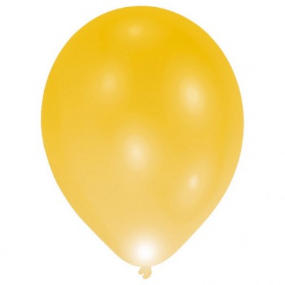 Svietiace latexové LED balóny zlaté 27 cm