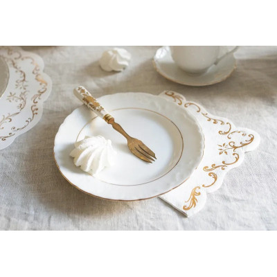 Servítky biele so zlatou aplikáciou