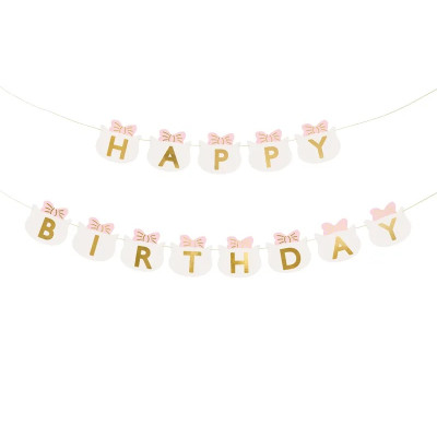 Banner Happy Birthday s mašličkami