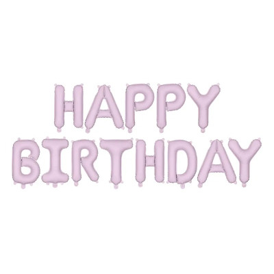 Fóliový balónový nápis Happy Birthday fialový
