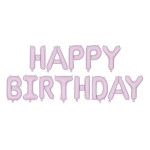 Fóliový balónový nápis Happy Birthday fialový
