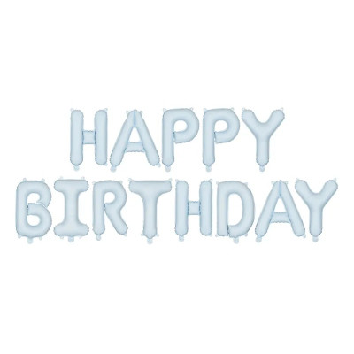 Fóliový balónový nápis Happy Birthday modrý