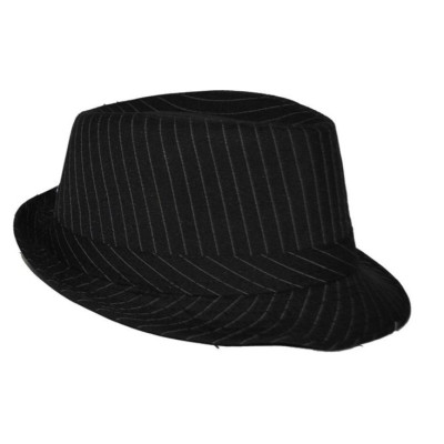 Gangsterský klobúk čierny s bielymi pásikmi