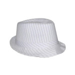 Gangsterský klobúk biely s čiernymi pásikmi