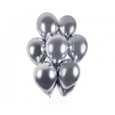 Latexový balón lesklý strieborný 33 cm
