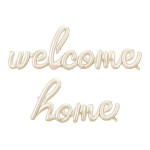 Fóliový balón s nápisom "Welcome Home" v cappuccino farbe so saténovou úpravou