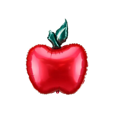 Fóliový juniorshape balón v tvare jablka so zeleným listom