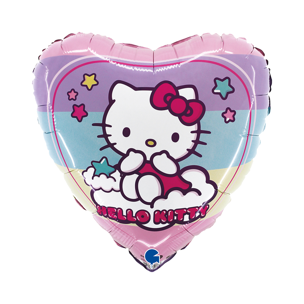 Fóliový balón srdce Hello Kitty rainbow Fóliový balón srdce Hello Kitty rainbow