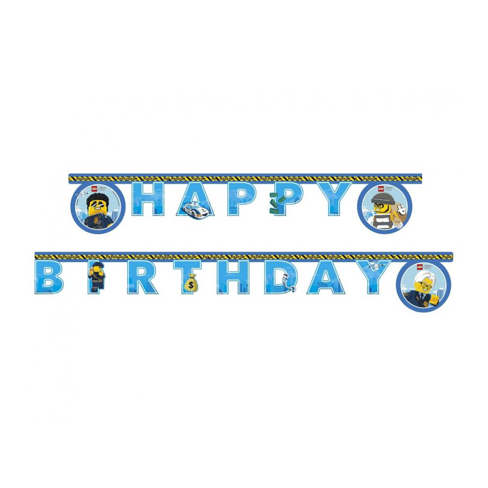 Písmenkový baner Happy B-Day Lego city Písmenkový baner Happy B-Day Lego city