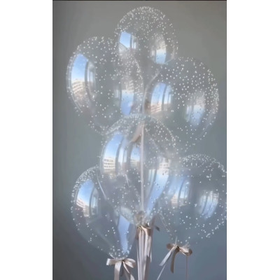 Latexový transparentný balón s perličkami
