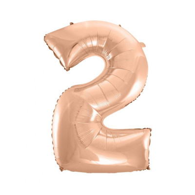 Fóliový balón číslo 2 rose gold 92 cm