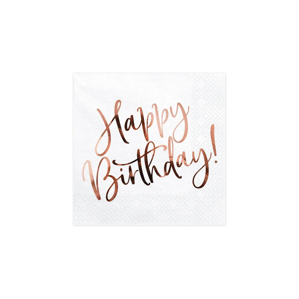 Servítky Happy B-Day ružovo zlaté Servítky Happy B-Day ružovo zlaté